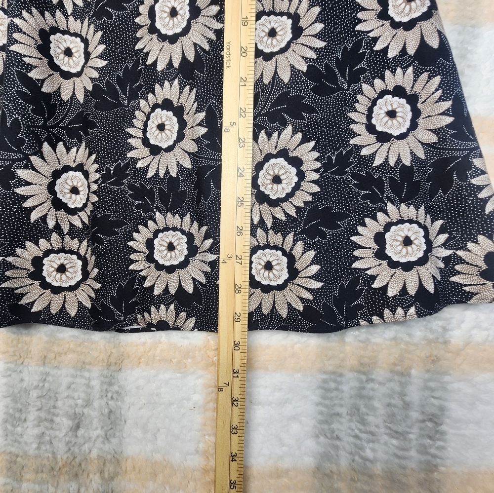 White House Black Market Strapless Black/Ivory Floral Dress Size 4 - Picture 8 of 10